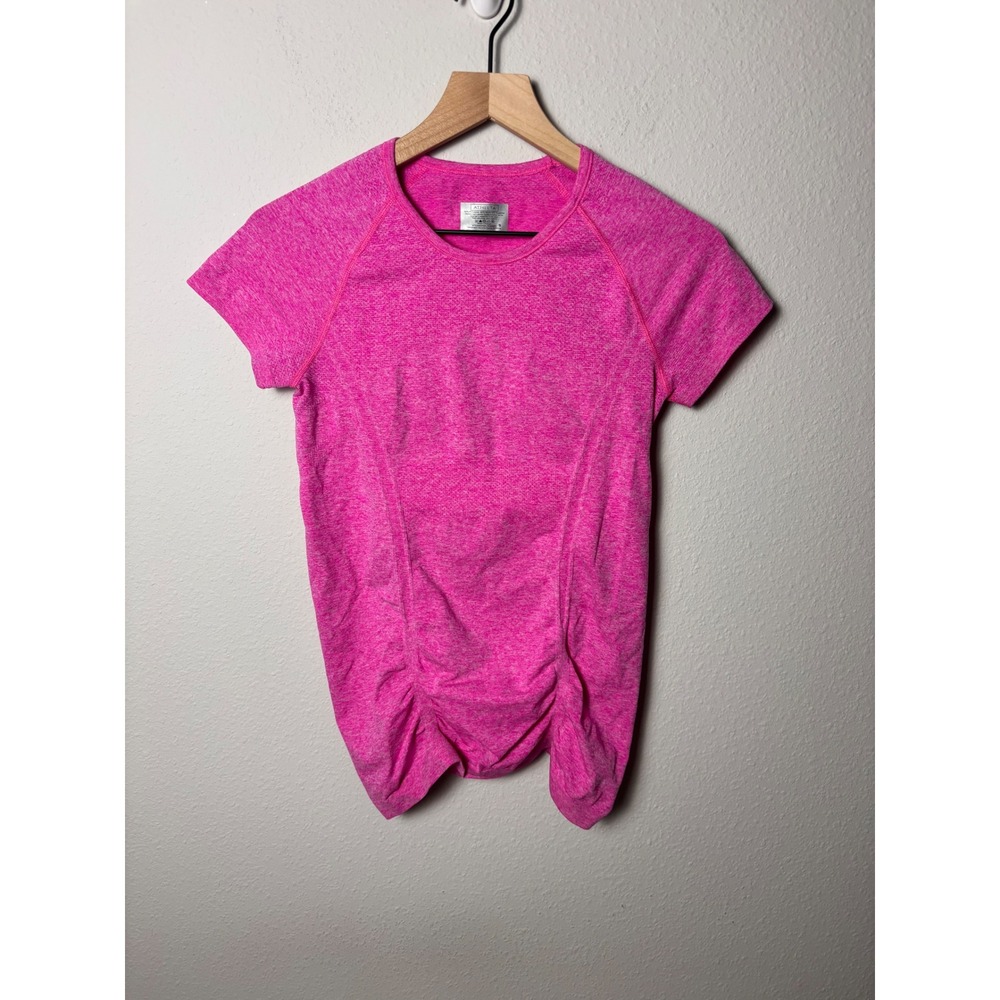 Athleta Fastest Track Short Sleeve Pink Heather Athletic Top Small 438563